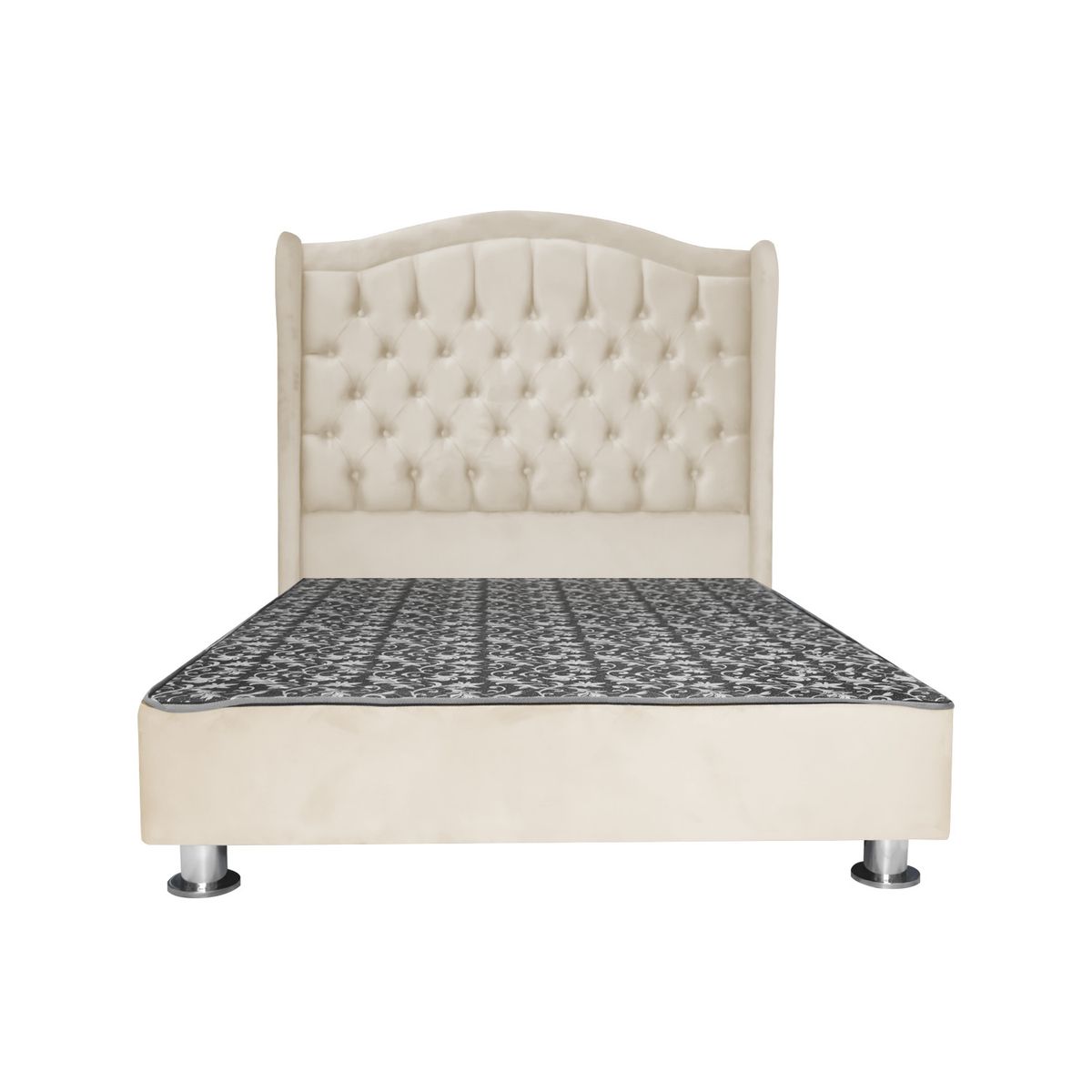 Cama tapizada Princesa 1,5 plz - Color Beige, marca MUEBLES MACRUMO - Foto Principal
