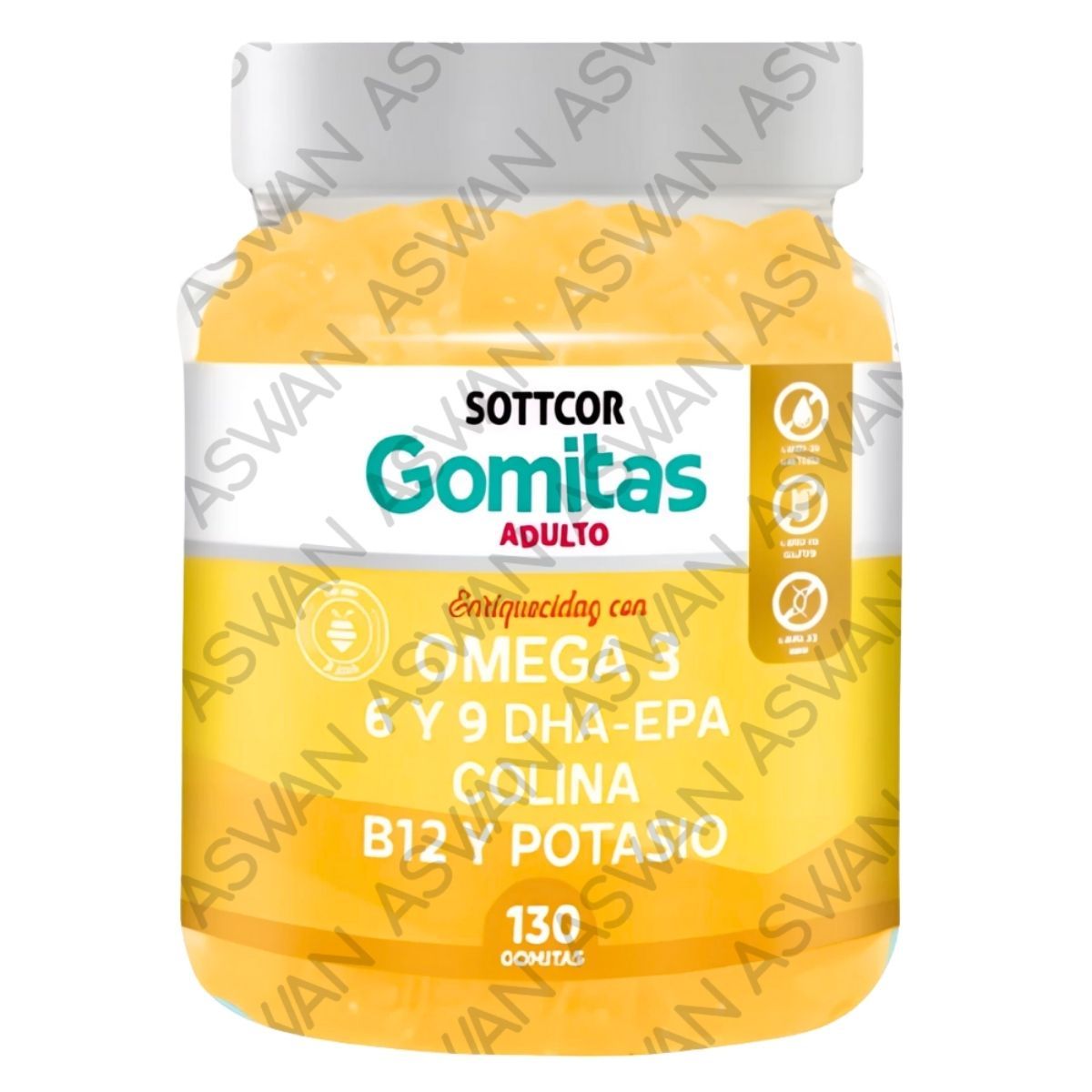 GENERICO - GOMITAS DE OMEGA 3 PARA ADULTOS 130 UNIDADES SOTTCOR 100GR