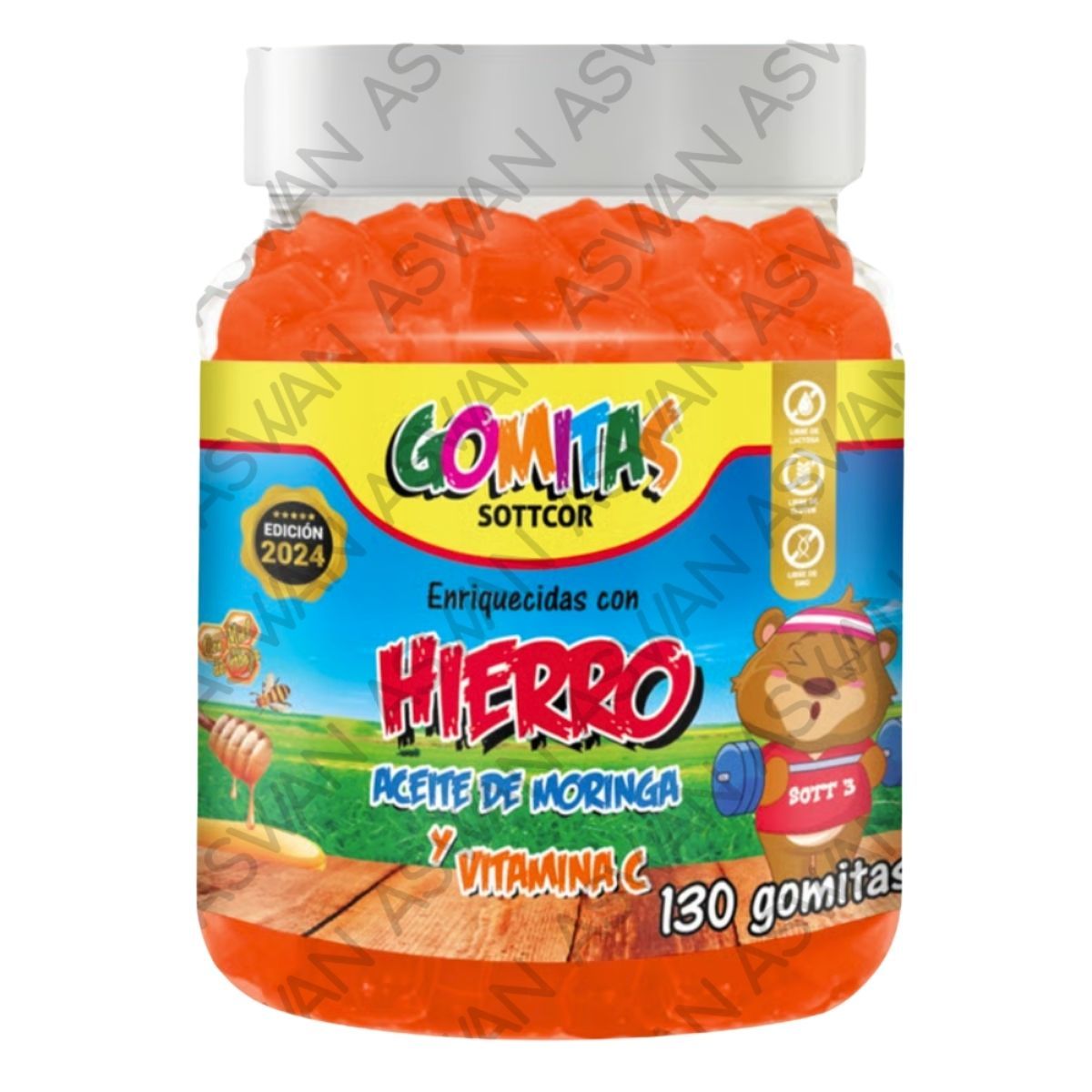 GENERICO - GOMITAS DE HIERRO PARA NIÑOS 130 UNIDADES SOTTCOR 100GR TUTTI FRUTTI