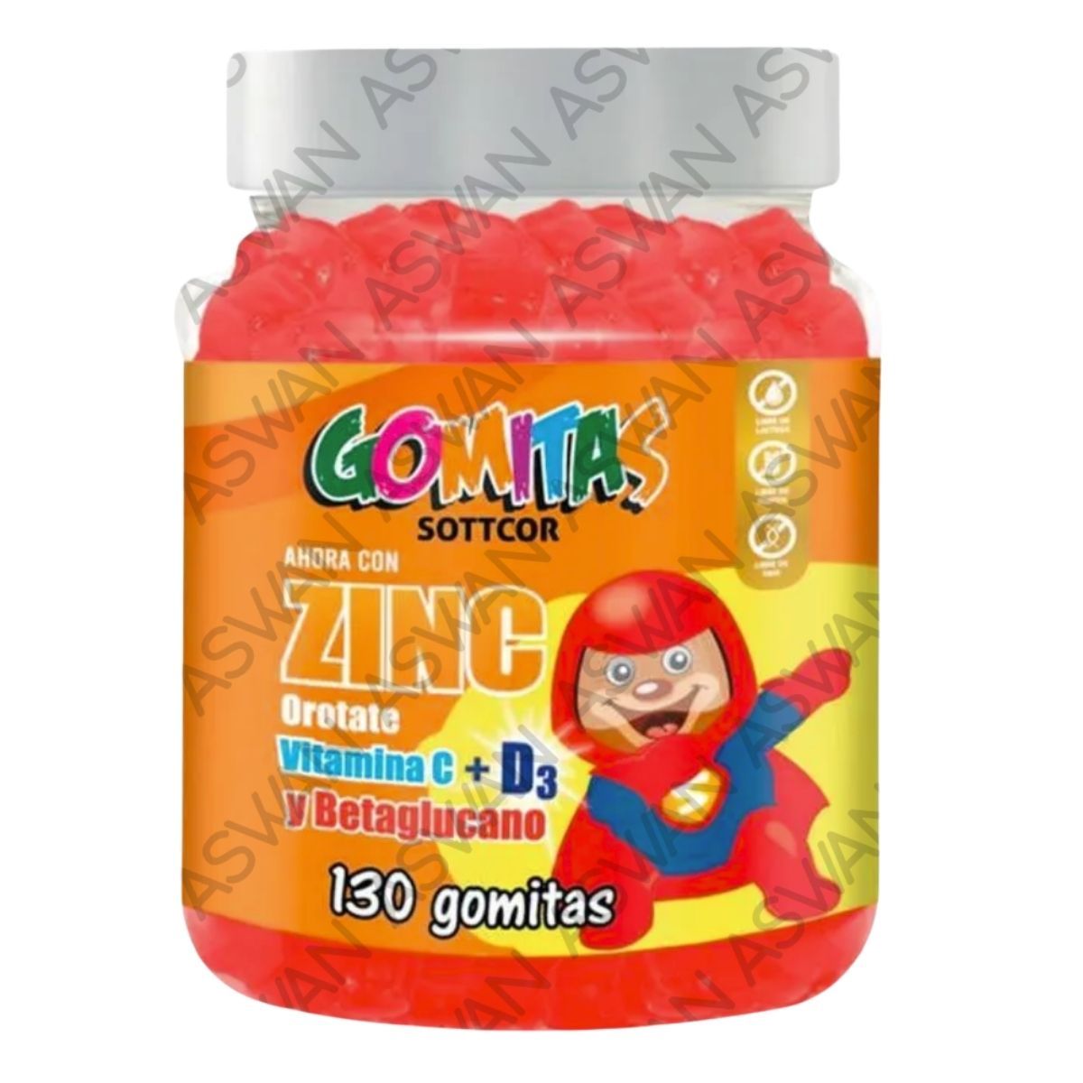 GENERICO - GOMITAS DE ZINC ORODATE PARA NIÑOS 130 UNIDADES SOTTCOR 100GR