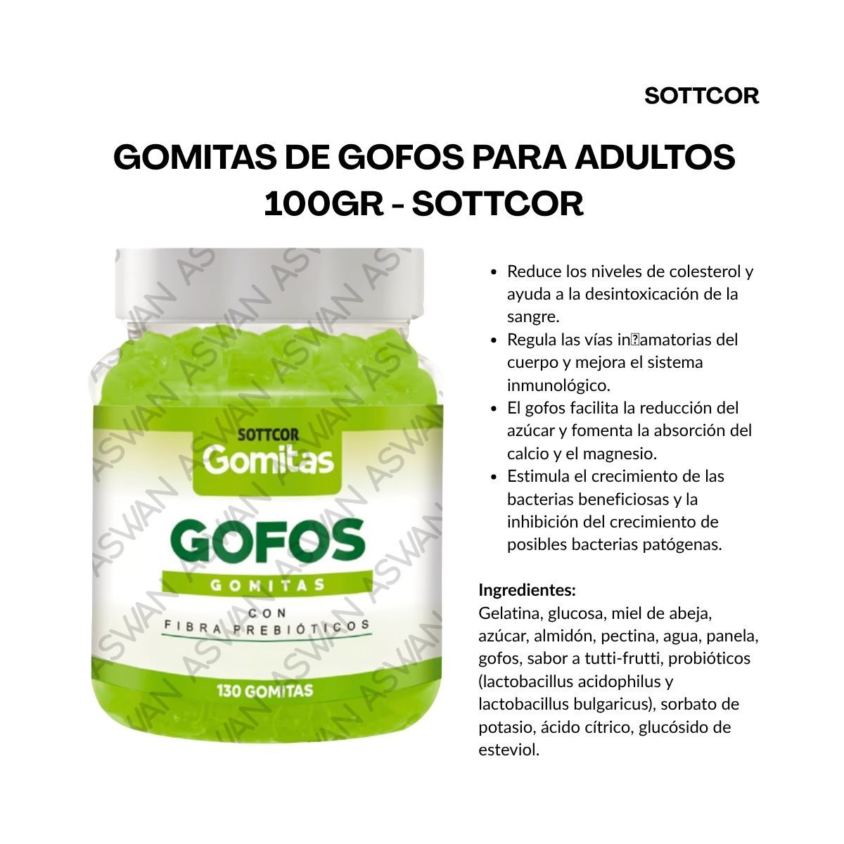 GENERICO - GOMITAS DE GOFOS PARA ADULTOS 130 UNIDADES SOTTCOR 100GR