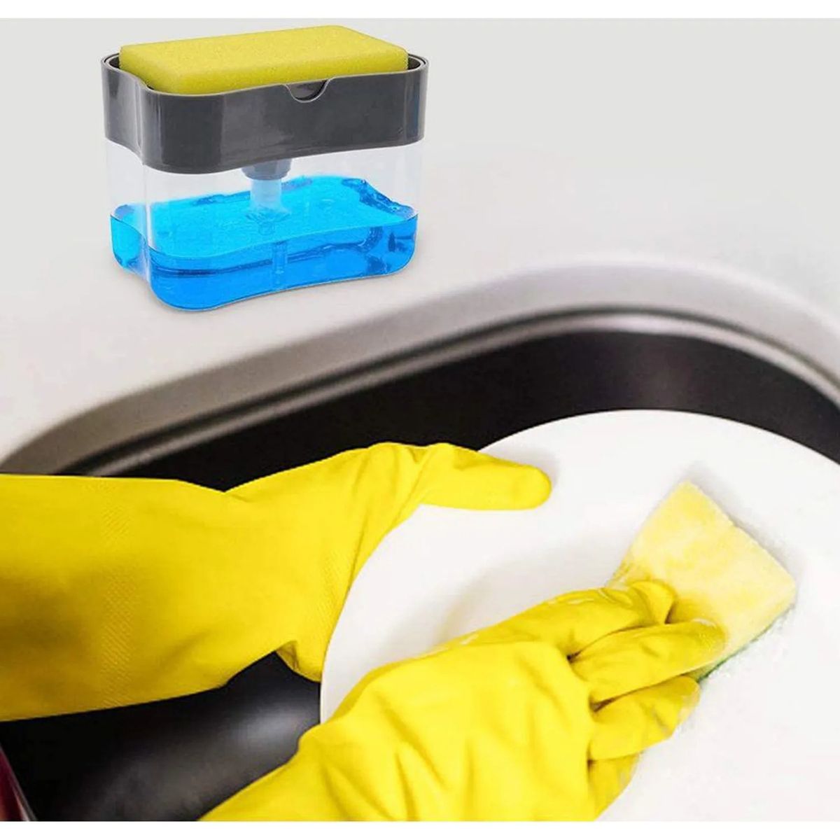 GENERICO - DISPENSADOR DE JABON Y ESPONJA DE COCINA