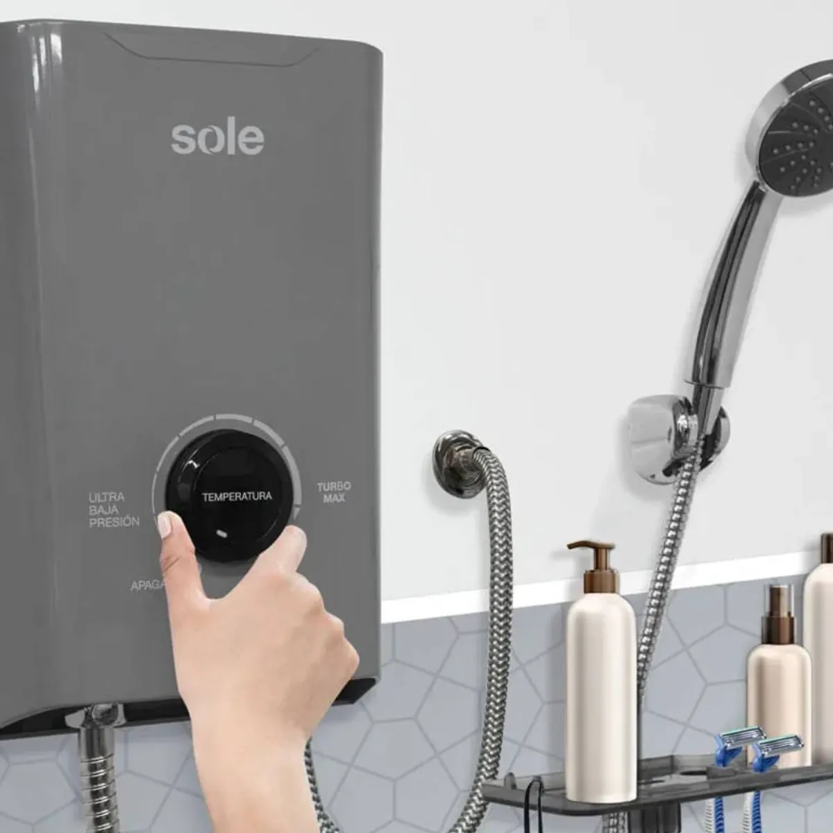 SOLE - Rapiducha Eléctrica Sole Turbo Max 5200W Gris + Accesorios
