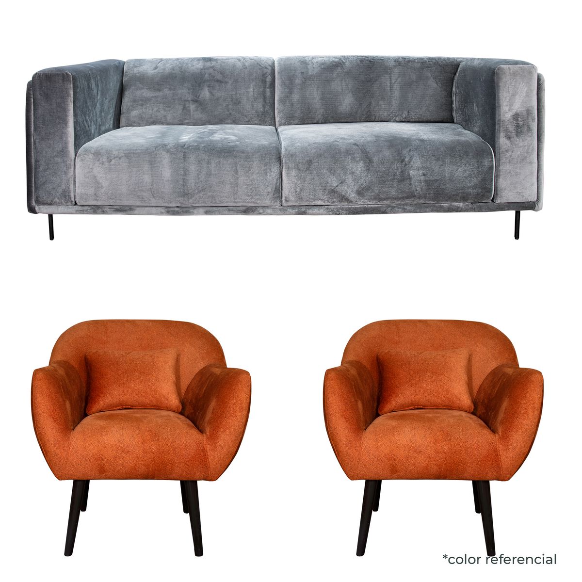 GIORDANO - COMBO SOFÁ 3 CUERPOS BASI Y 2 BUTACAS ALICANTE