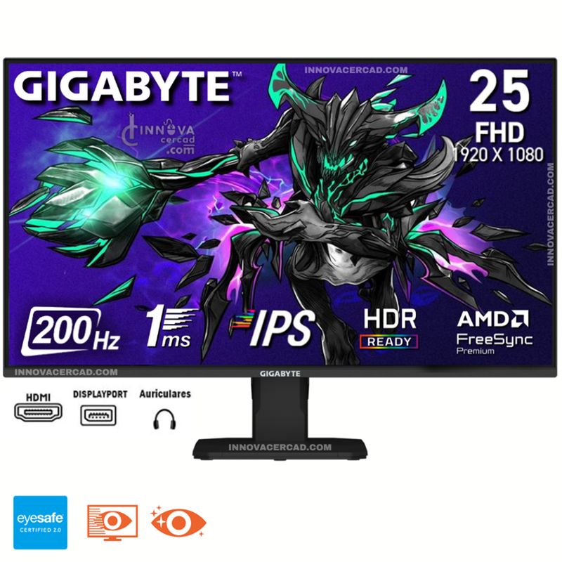 GIGABYTE - Monitor Gaming Gigabyte GS25F2 245 FHD 200Hz 1ms FreeSync