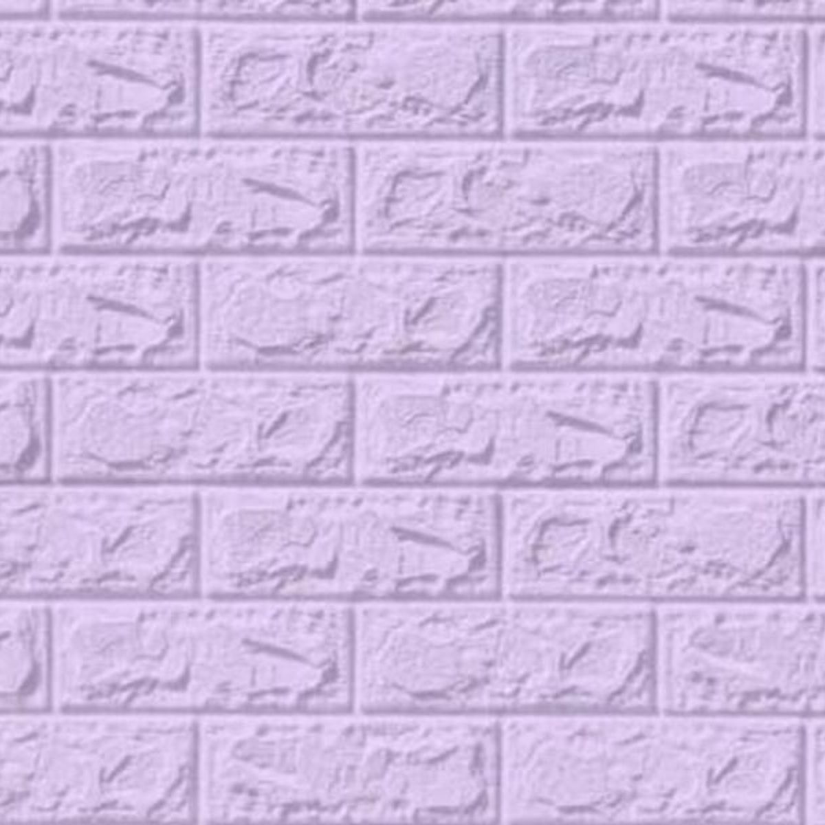 GENERICO - PAPEL TAPIZ LADRILLO LILA 3D ADHESIVA SET X 10UNIDADES