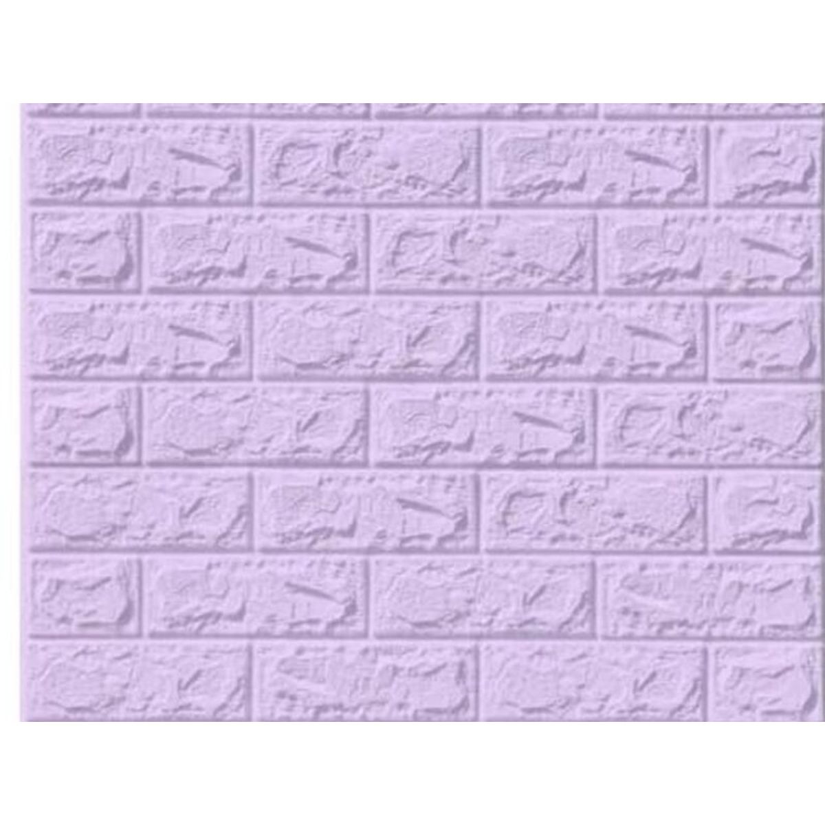 GENERICO - PAPEL TAPIZ LADRILLO LILA 3D ADHESIVA SET X 10UNIDADES