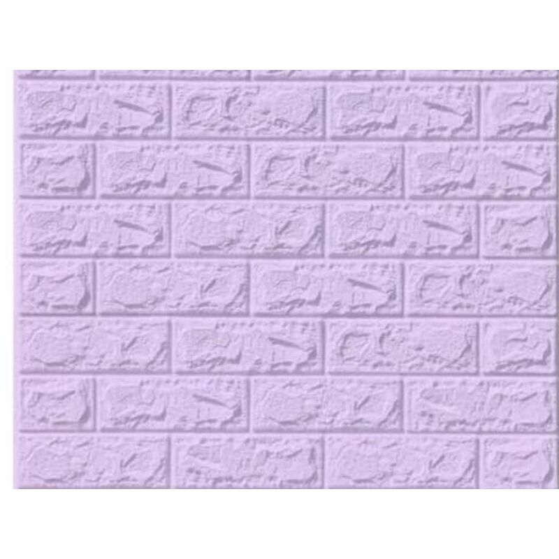 GENERICO - PAPEL TAPIZ LADRILLO LILA 3D ADHESIVA SET X 10UNIDADES