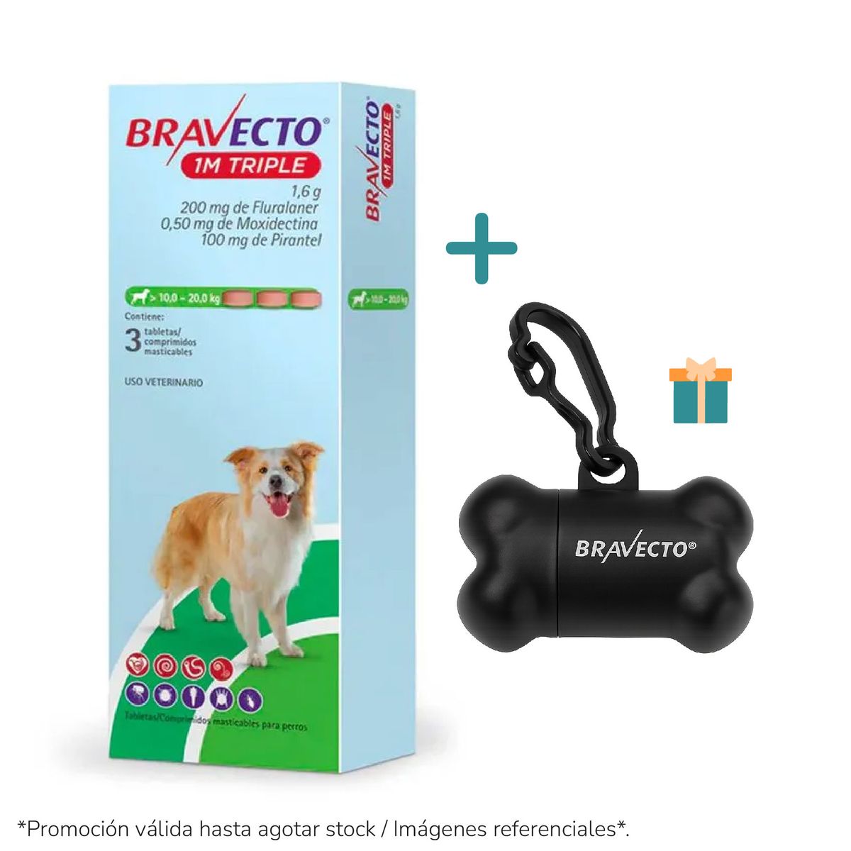 BRAVECTO - Bravecto 1M Triple para perros de 10 - 20 kg