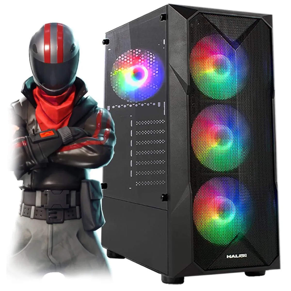 AMD - Computadora PC GAMER RYZEN 5 5500 RAM 16GB SSD 512GB VIDEO 6GB