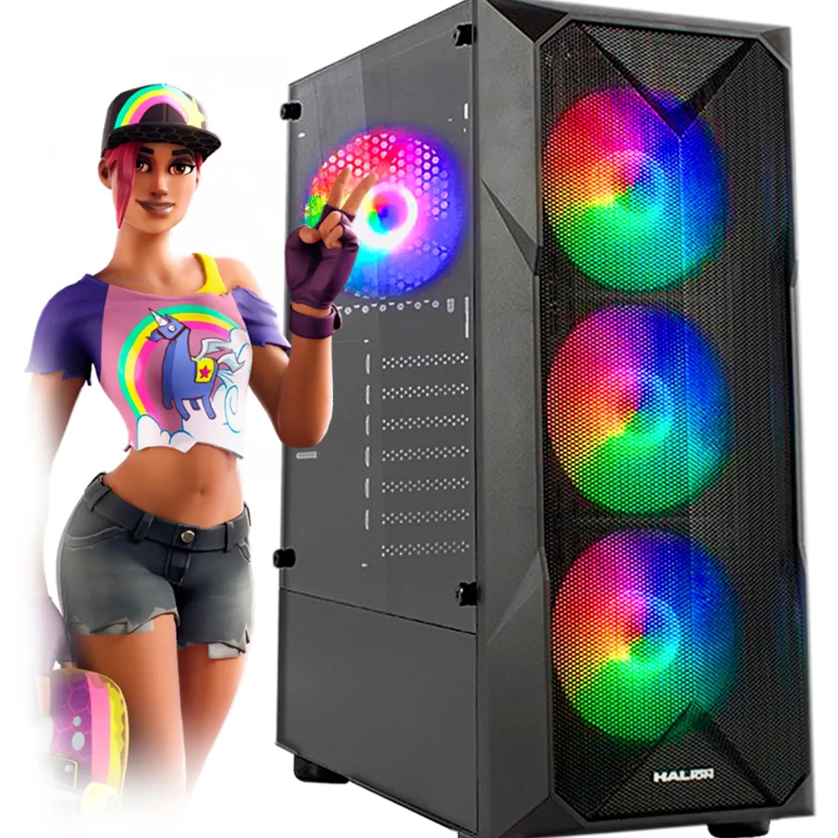 AMD - Computadora PC GAMER RYZEN 5 5500 RAM 16GB SSD 512GB VIDEO 6GB