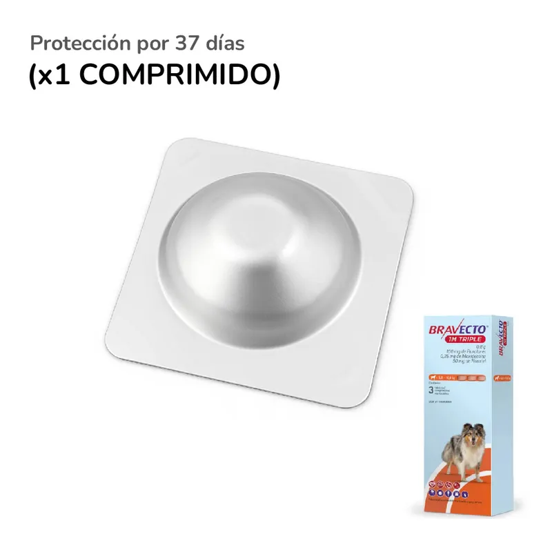 BRAVECTO - Bravecto 1M Triple x1 Comprimido para perros de 5 - 10 kg