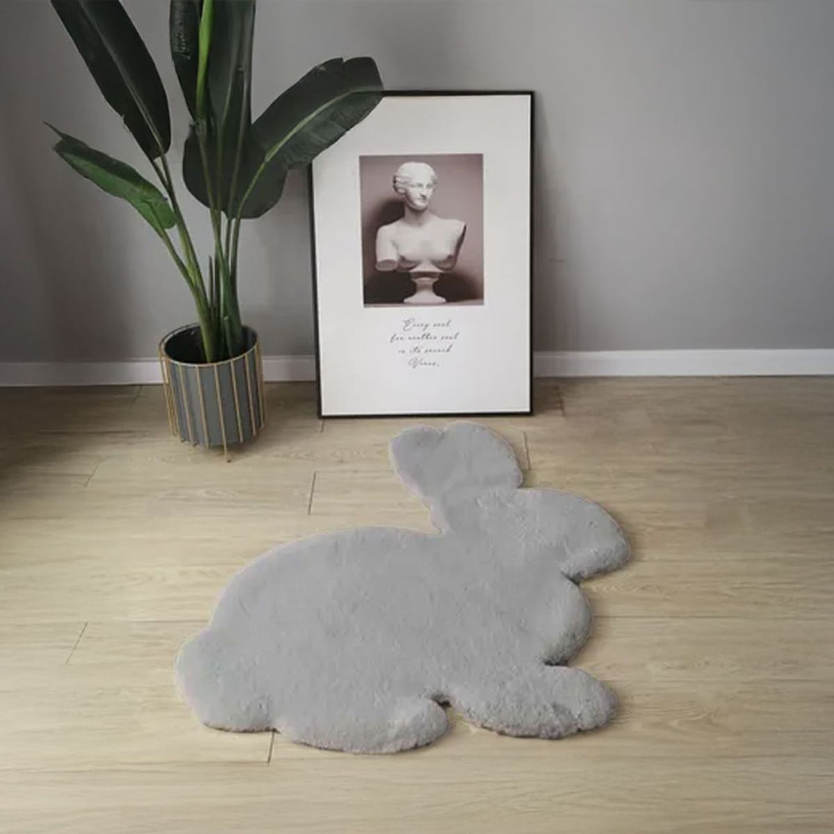 MULTITOP - Alfombra Conejito 73 x 90cm Gris