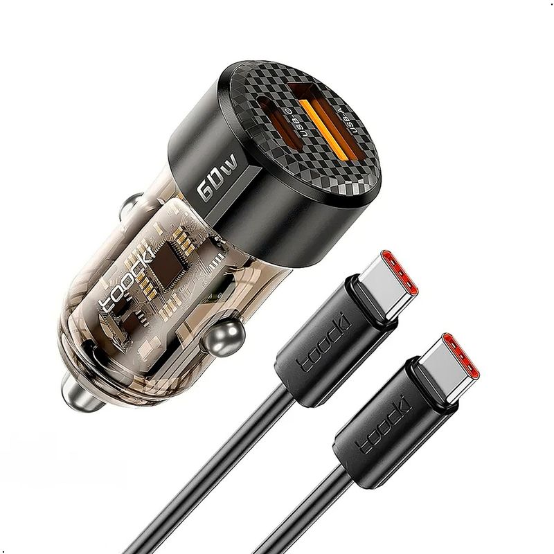 GENERICO - Cargador Toocki 60w De Carga Rapida Cigarrera Auto Carro