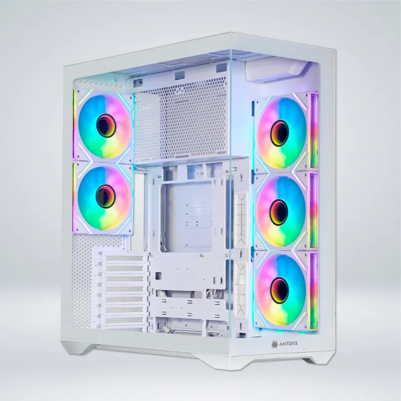 ANTRYX - CASE ANTRYX FX 970 PRO WHITE, 2 VIDRIO TEMPLADO, ARGB FAN 140MM X5