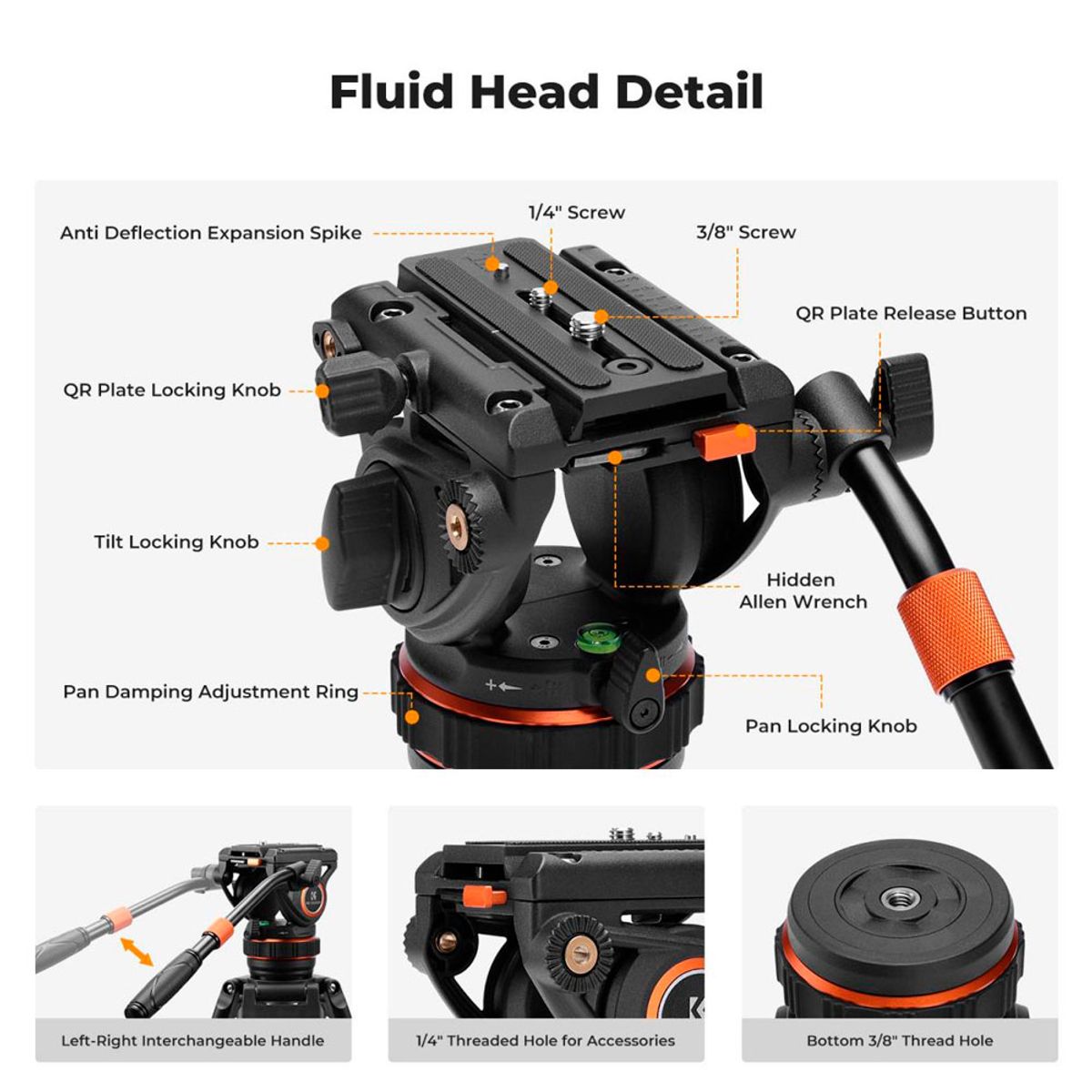 K&F CONCEPT - Tripode K&F Concept  KF09.147 VA3+BV10