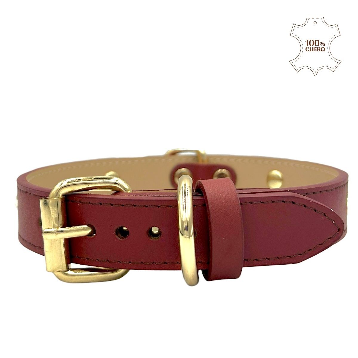 PERRY JHAN - Correa Collar Para Mascotas de Cuero - Talla L