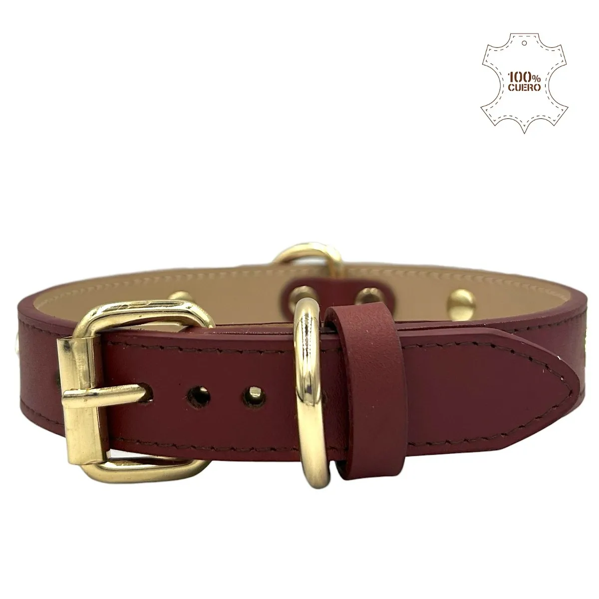 PERRY JHAN - Correa Collar Para Mascotas de Cuero - Talla XL