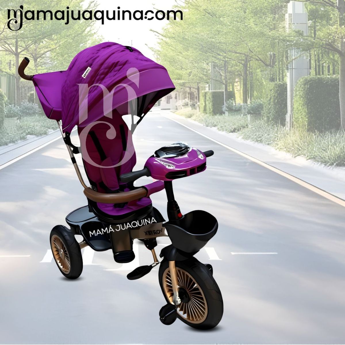 BABY - Triciclo Guiador Giratorio «LEVONN VORTEX» con Bluetooth Pink