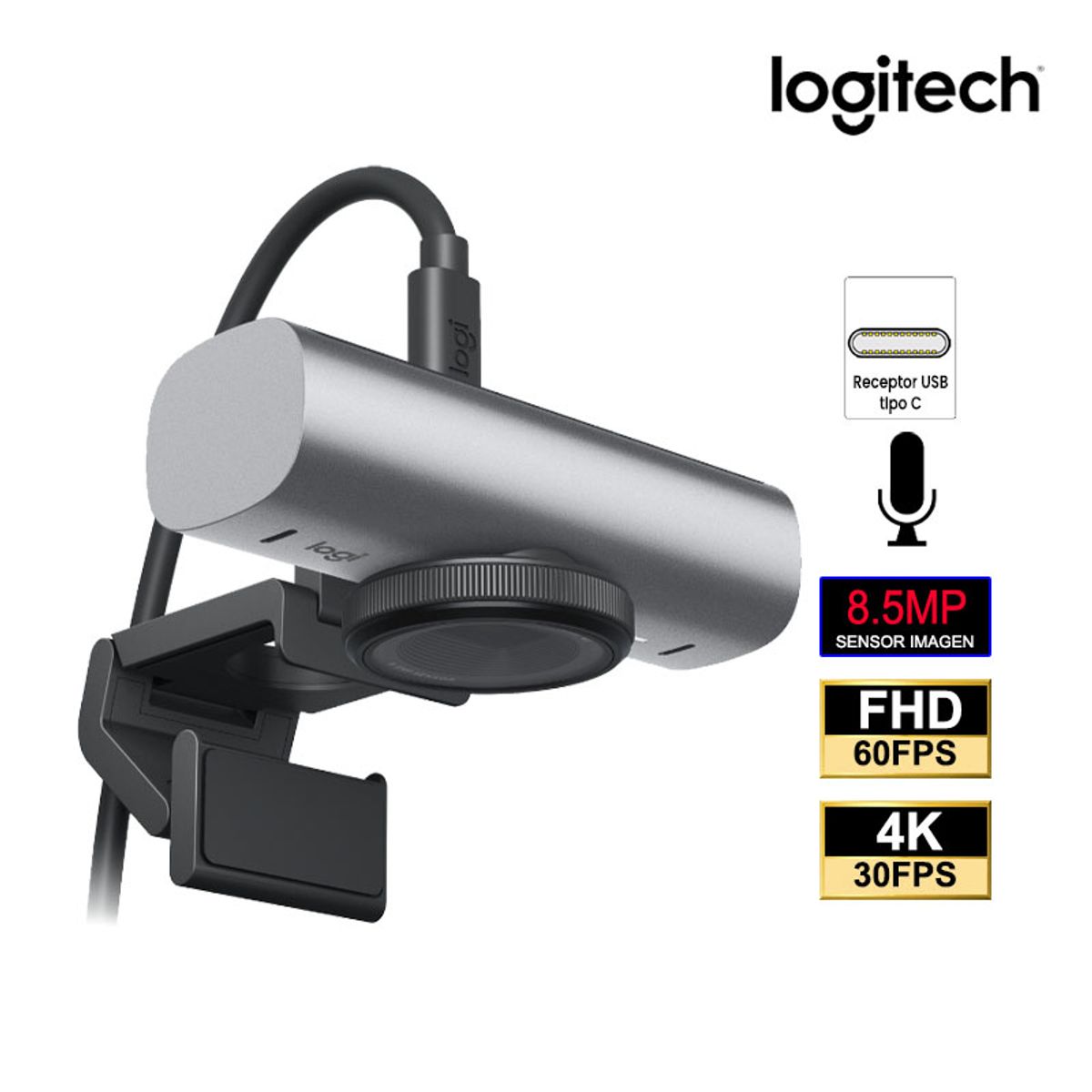 LOGITECH - CAMARA LOGITECH MX BRIO PRO 700 ULTRA HD 4K USB-C BLACK