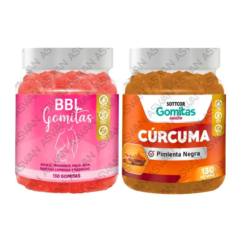 GENERICO - PACK ADULTO DE AGUAJE & CURCUMA 130 GOMITAS - SOTTCOR