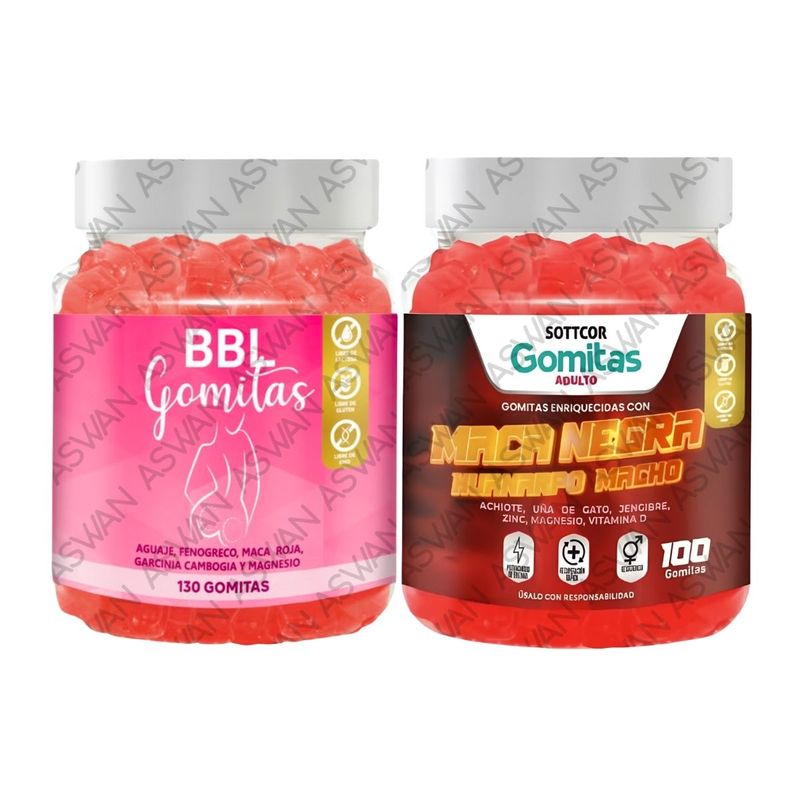 GENERICO - PACK ADULTO DE AGUAJE & MACA NEGRA 130 GOMITAS - SOTTCOR