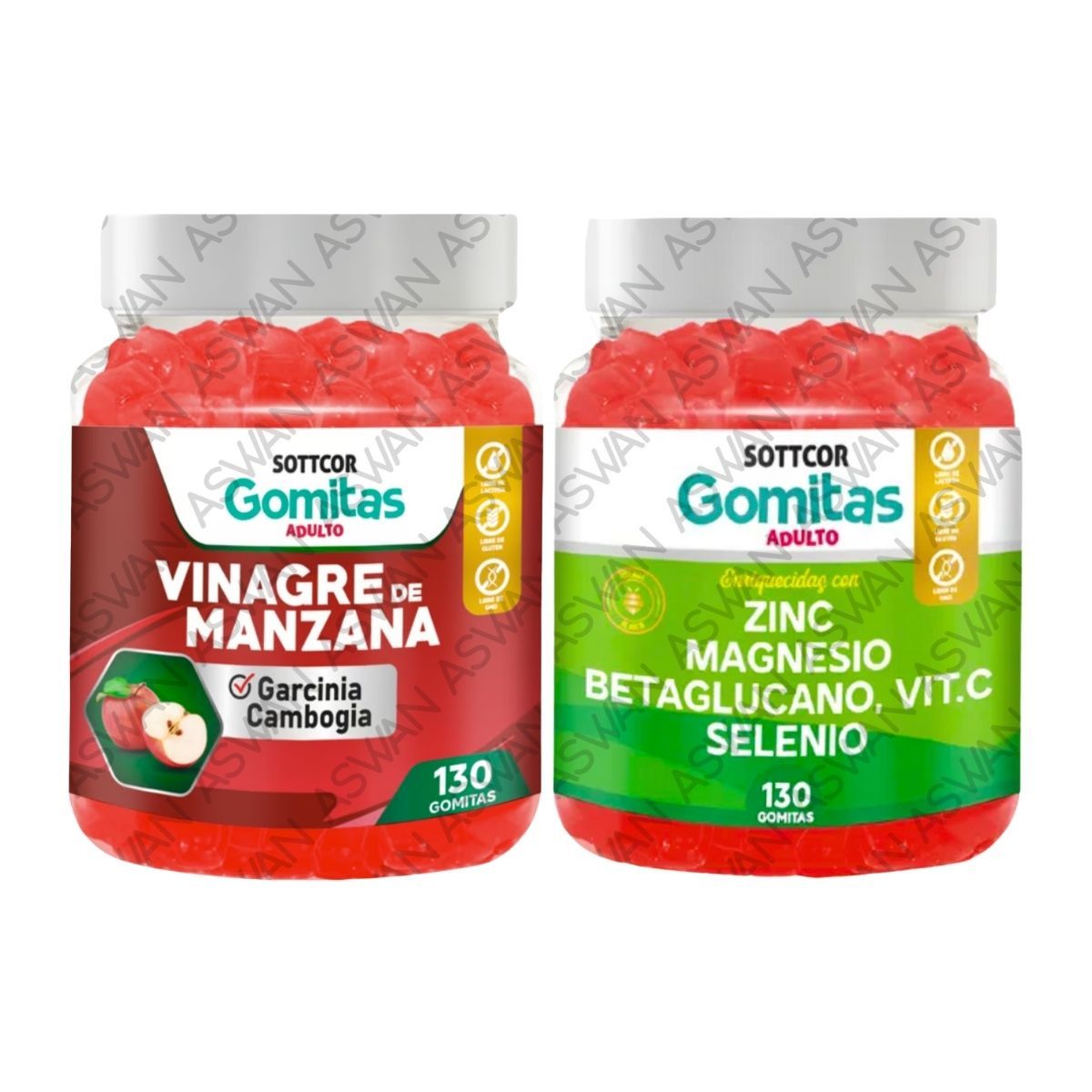 GENERICO - PACK ADULTO VINAGRE DE MANZANA & ZINC 130 GOMITAS - SOTTCOR