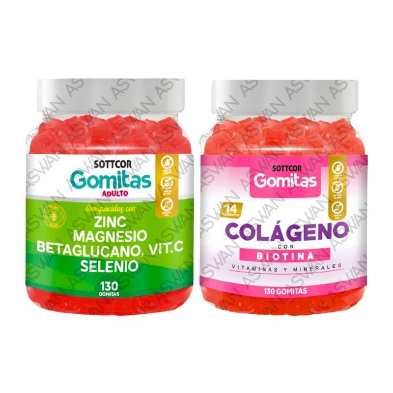 GENERICO - PACK ADULTO ZINC & COLAGENO 130 GOMITAS - SOTTCOR