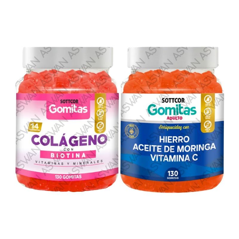 GENERICO - PACK ADULTO COLAGENO & HIERRO 130 GOMITAS - SOTTCOR