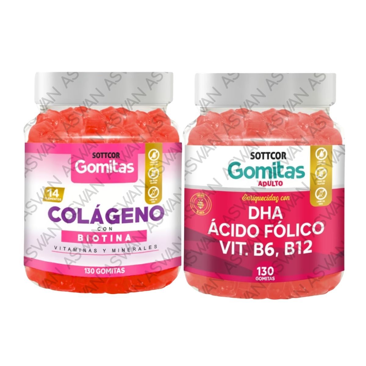 GENERICO - PACK ADULTO COLAGENO & DHA 130 GOMITAS - SOTTCOR