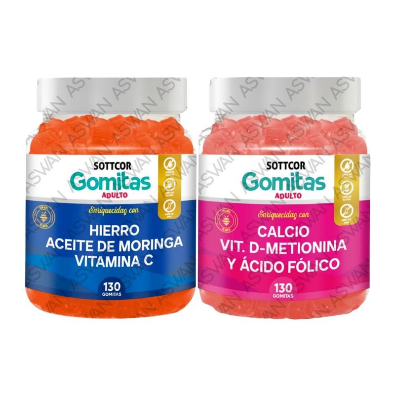GENERICO - PACK ADULTO HIERRO & CALCIO 130 GOMITAS - SOTTCOR