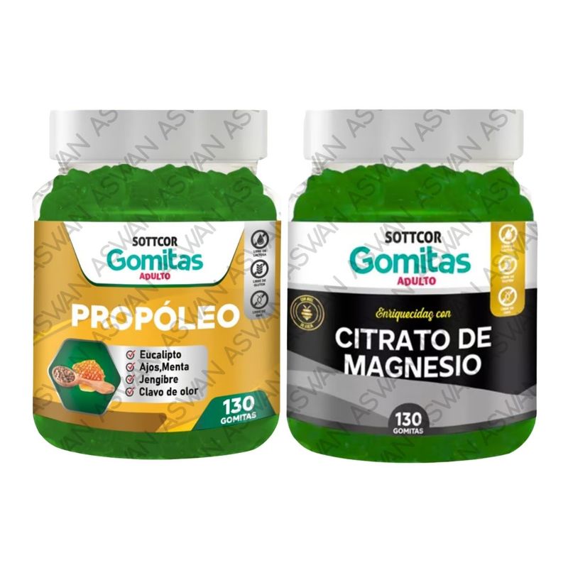 GENERICO - PACK ADULTO PROPOLEO & CITRATO DE MAGNESIO 130 GOMITAS - SOTTCOR