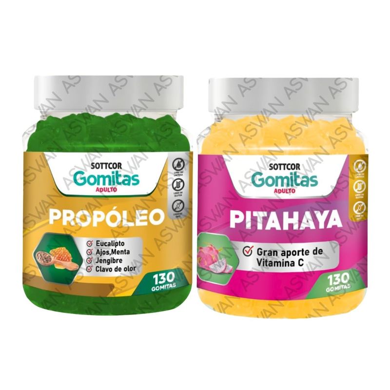 GENERICO - PACK ADULTO PROPOLEO & PITAHAYA 130 GOMITAS - SOTTCOR