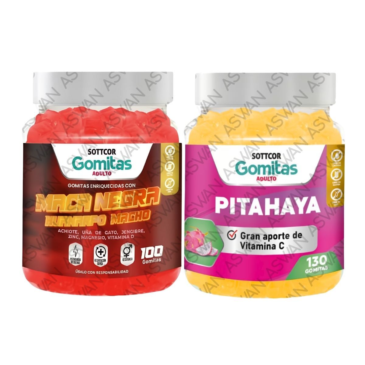 GENERICO - PACK ADULTO MACA NEGRA & PITAHAYA 130 GOMITAS - SOTTCOR
