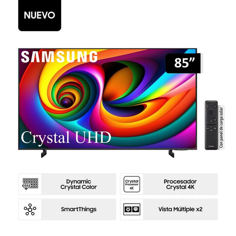 SAMSUNG - Televisor Samsung 85 Crystal 4K Smart TV UN85DU8000GXPE + Control De Voz