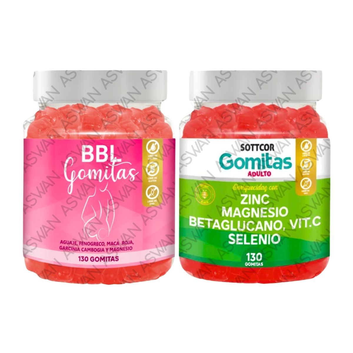 GENERICO - PACK ADULTO DE AGUAJE & ZINC 130 GOMITAS - SOTTCOR