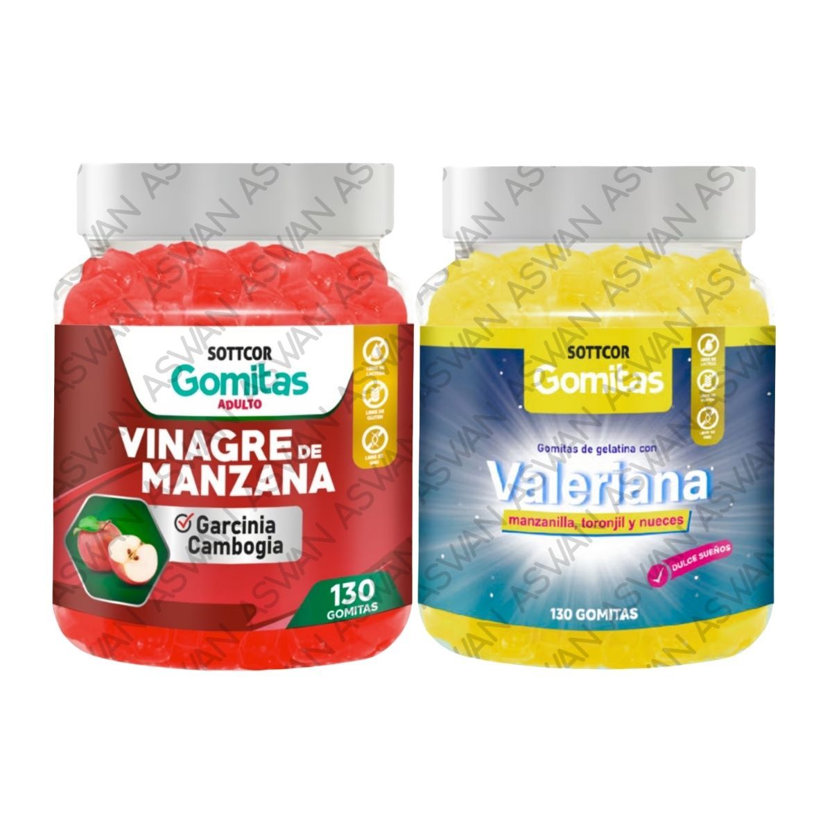 GENERICO - PACK ADULTO VINAGRE DE MANZANA & VALERIANA 130 GOMITAS - SOTTCOR