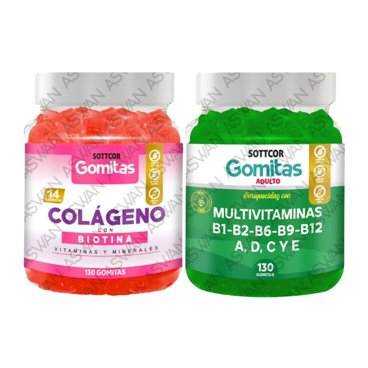 GENERICO - PACK ADULTO COLAGENO & MULTIVITAMINAS 130 GOMITAS - SOTTCOR