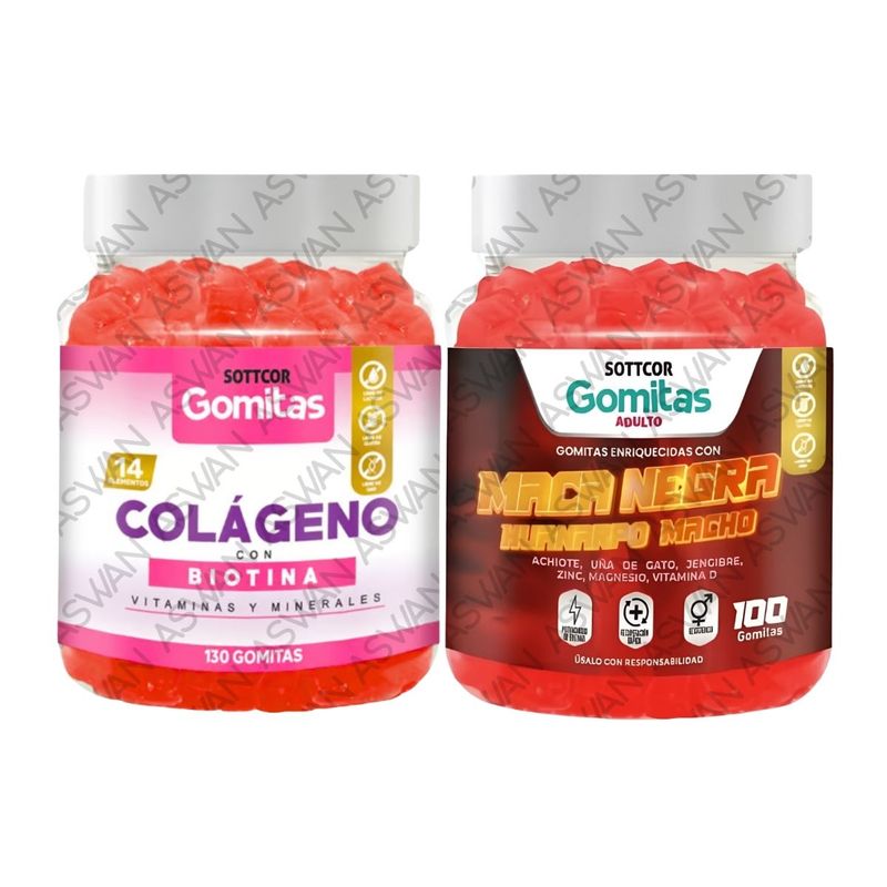 GENERICO - PACK ADULTO COLAGENO & MACA NEGRA 130 GOMITAS - SOTTCOR