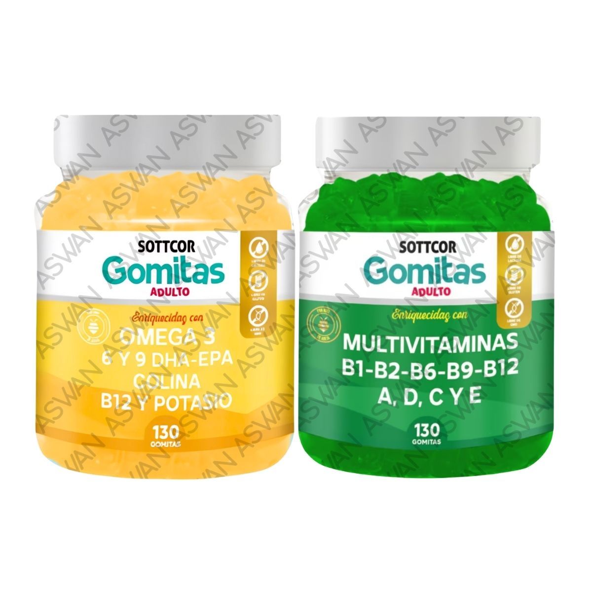 GENERICO - PACK ADULTO OMEGA 3 & MULTIVITAMINAS 130 GOMITAS - SOTTCOR