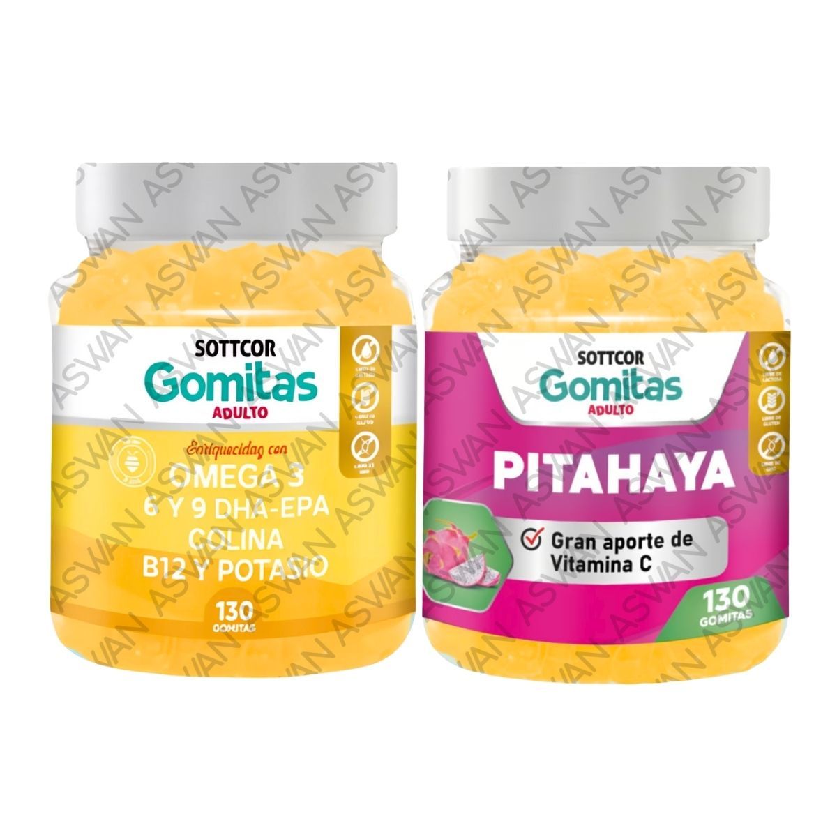 GENERICO - PACK ADULTO OMEGA 3 & PITAHAYA 130 GOMITAS - SOTTCOR