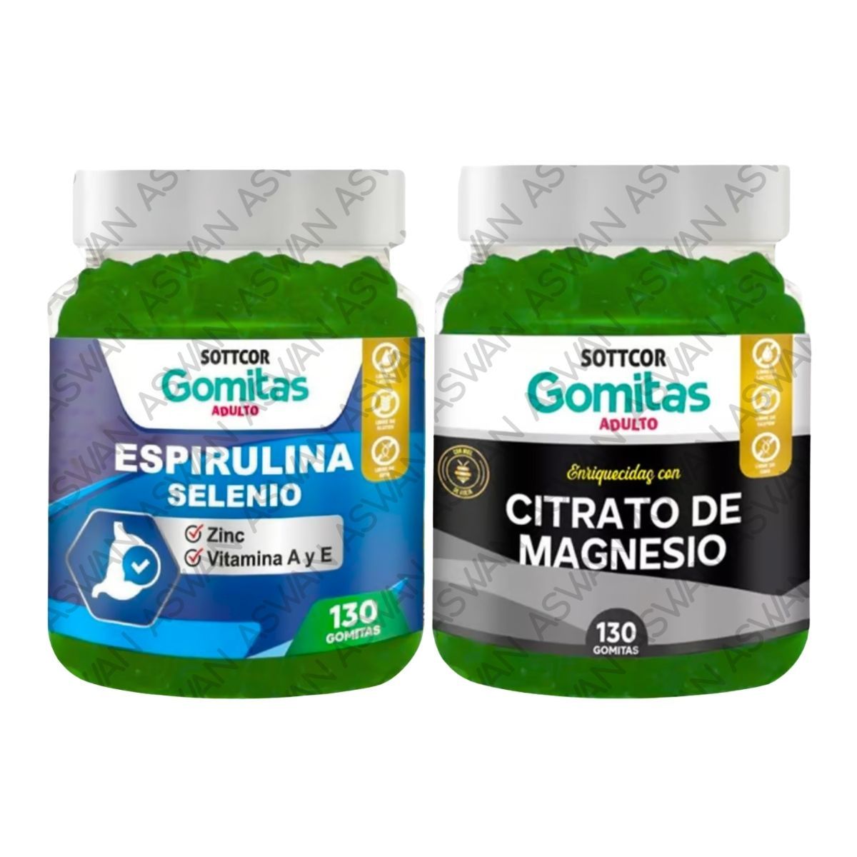GENERICO - PACK ADULTO ESPIRULINA & CITRATO DE MAGNESIO 130 GOMITAS - SOTTCOR