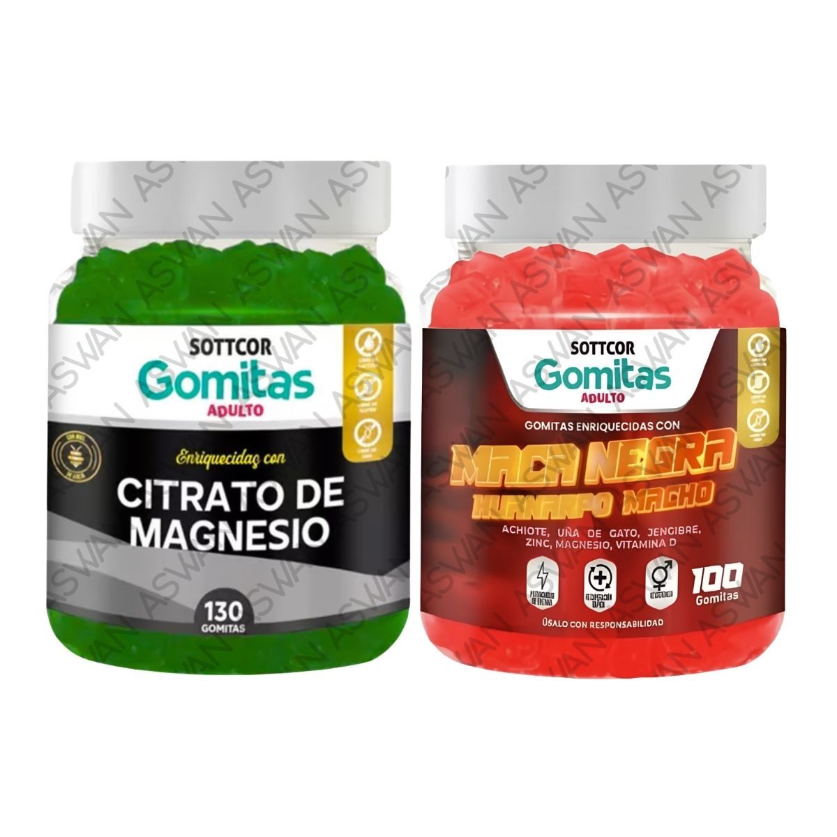 GENERICO - PACK ADULTO CITRATO DE MAGNESIO & MACA NEGRA 130 GOMITAS - SOTTCOR