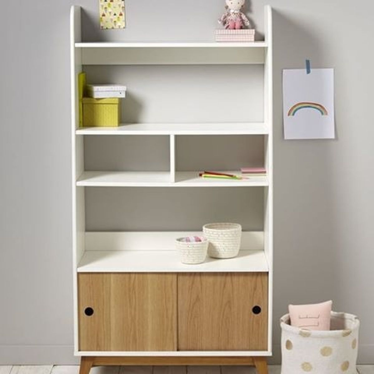 GENERICO - LIBRERO DAVID - LA CASA DEL MUEBLERO - BLANCO CON PANELA