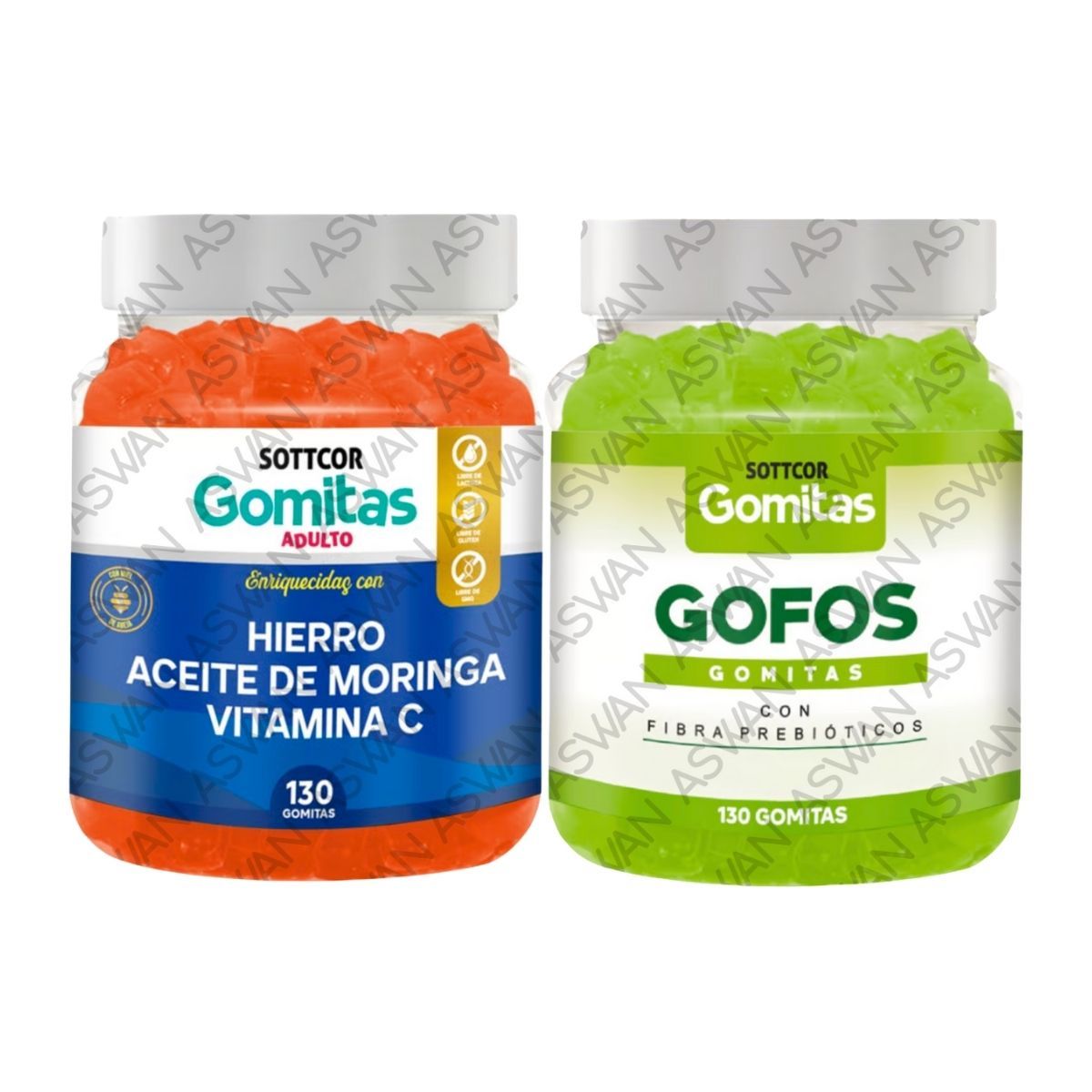GENERICO - PACK ADULTO HIERRO & GOFOS 130 GOMITAS - SOTTCOR