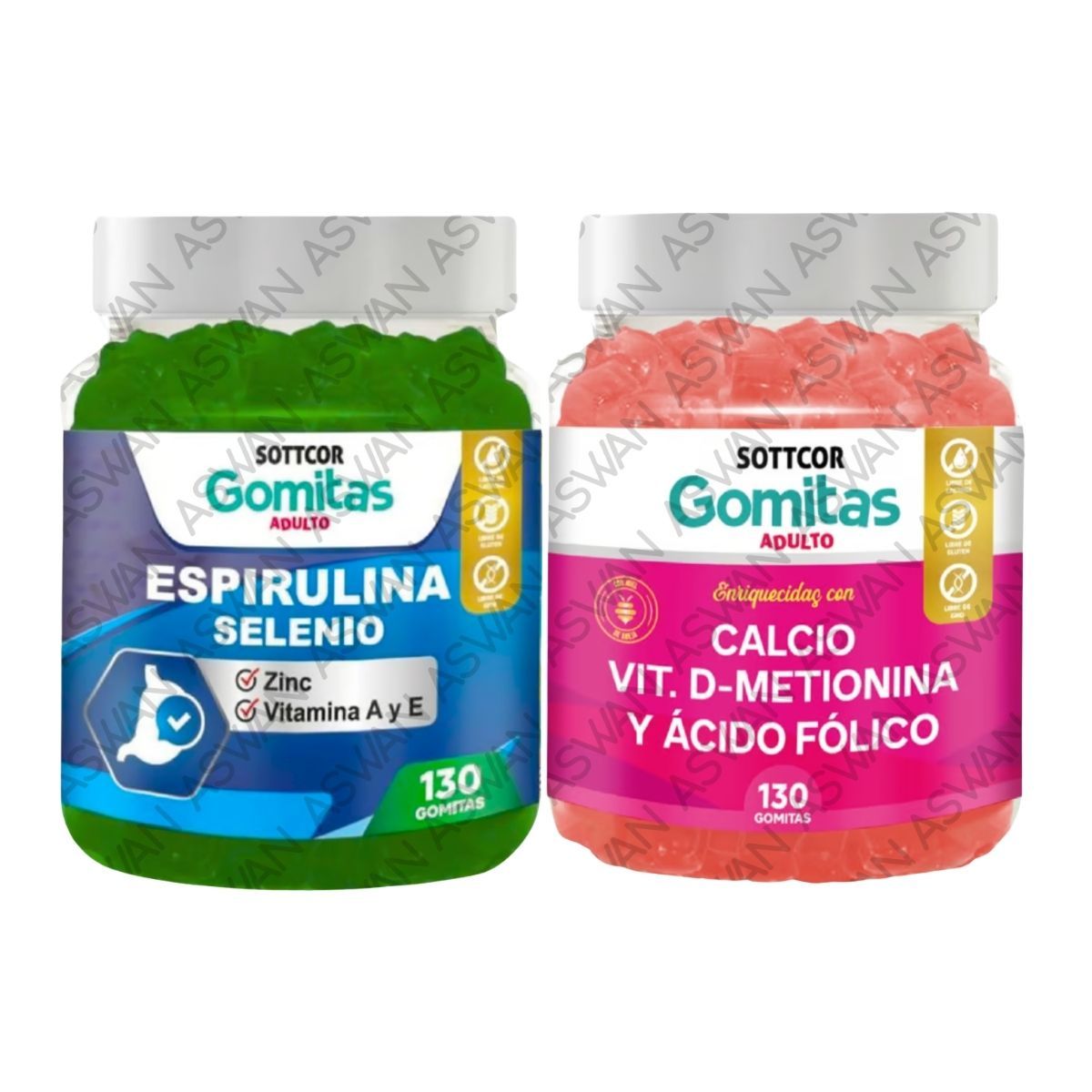 GENERICO - PACK ADULTO ESPIRULINA & CALCIO 130 GOMITAS - SOTTCOR