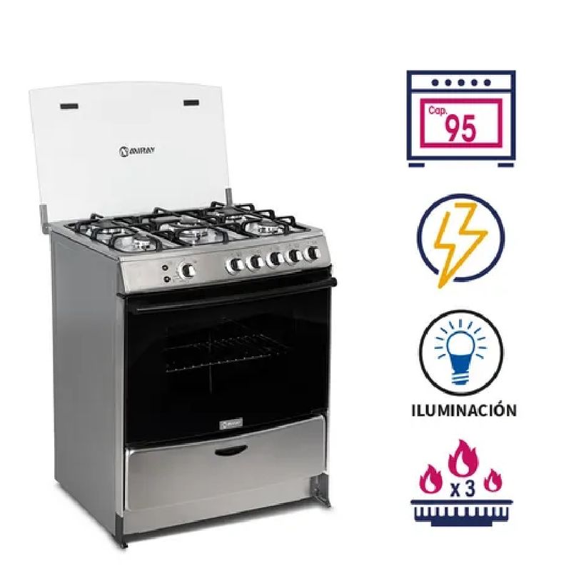 MIRAY - Cocina a GLP Miray MENTA PLUS con 5 Hornillas - 124894