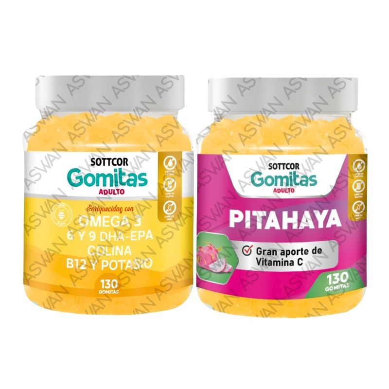 GENERICO - PACK ADULTO OMEGA 3 & PITAHAYA 130 GOMITAS - SOTTCOR