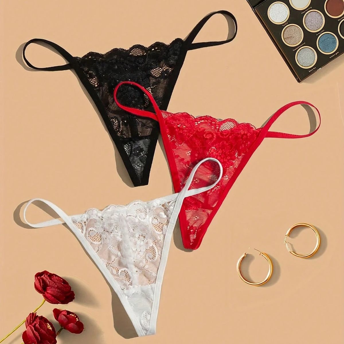 GENERICO - HILO LOLITA DE ENCAJE ROJO MARY