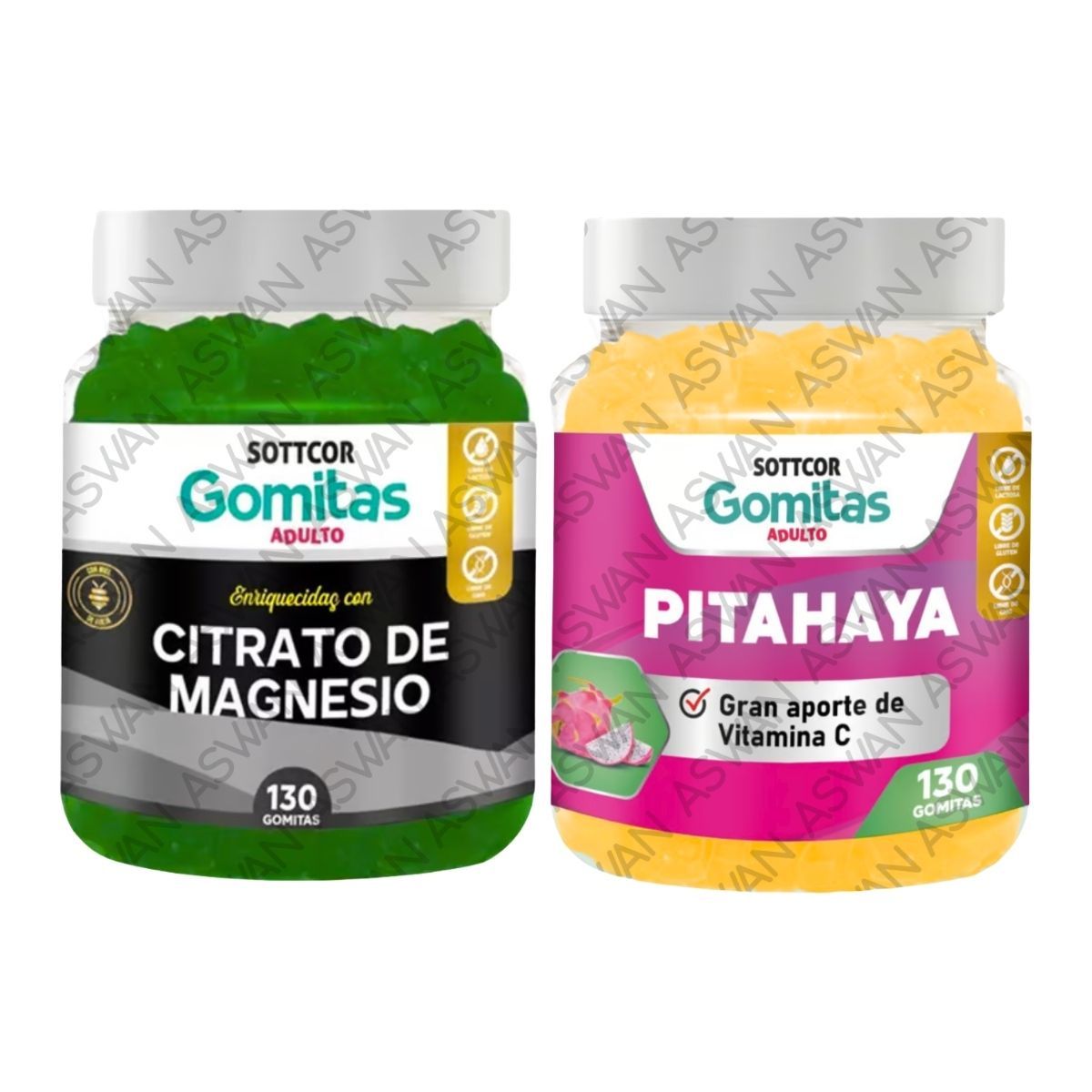 GENERICO - PACK ADULTO CITRATO DE MAGNESIO & PITAHAYA 130 GOMITAS - SOTTCOR
